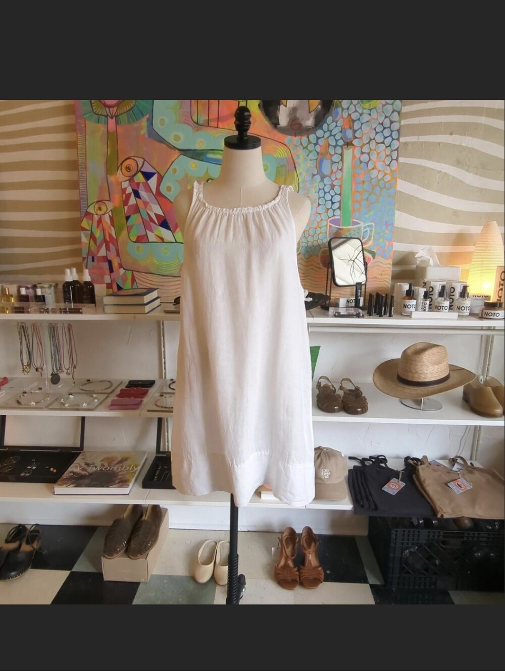 Francesca Bettini white linen dress Size Large